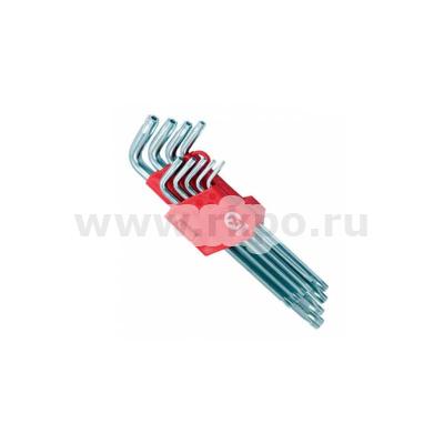 Набор Г-образных ключей TORX с отверстием 9 шт, Т10-Т50, Cr-V, Big INTERTOOL HT-0606
